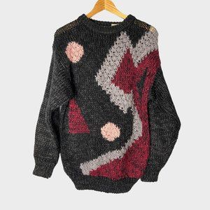 Vintage 80s/90s Abstract Retro Knit Crewneck Sweater